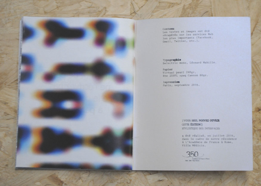 Édition réalisé dans Rome, lors de notre résidence à la villa médicis, 2016